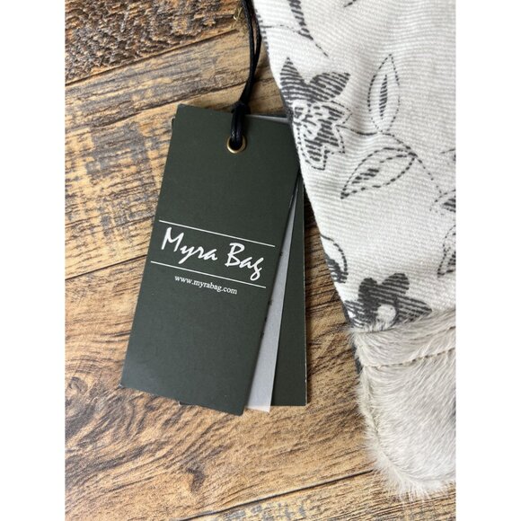 Myra Bag Bloom Bleach Floral Small Crossbody Cowhide Canvas S-1501 - Picture 3 of 6